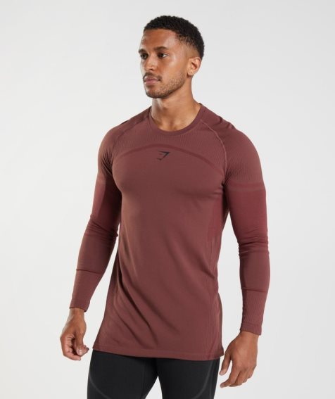 Men's Gymshark 315 Long Sleeve T-Shirts Brown | CA A785DN